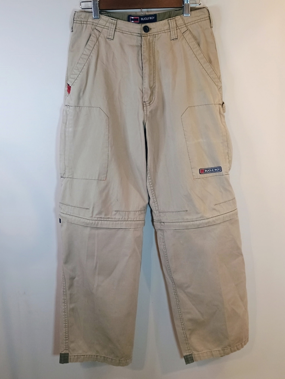 Bugle Boy Beige Zip-Off Cargo Pants Mens Size